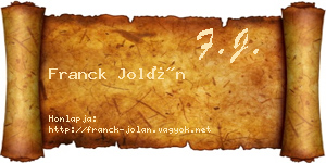 Franck Jolán névjegykártya